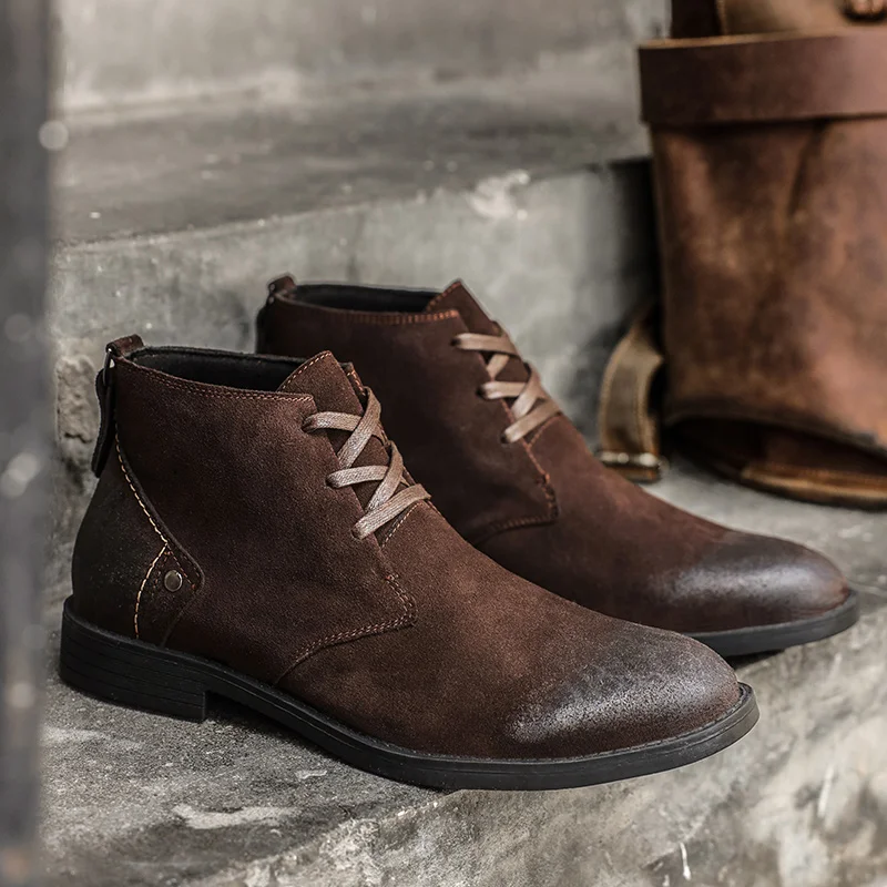 Vintage Leatherwork - Nuovi stivaletti in pelle scamosciata di