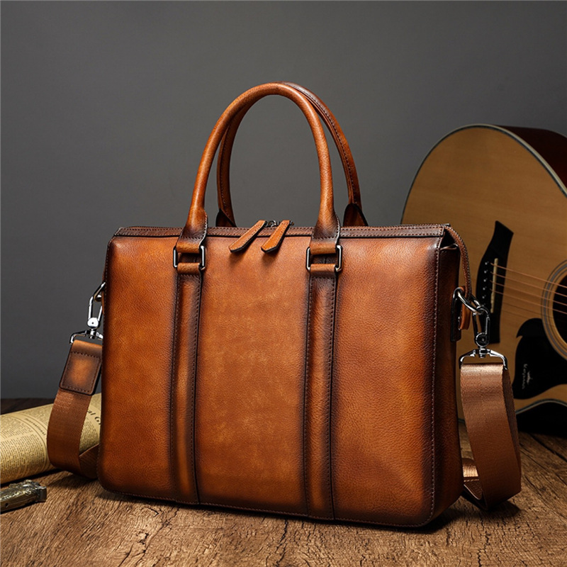 Vintage Leatherwork - Borsa da lavoro in pelle di