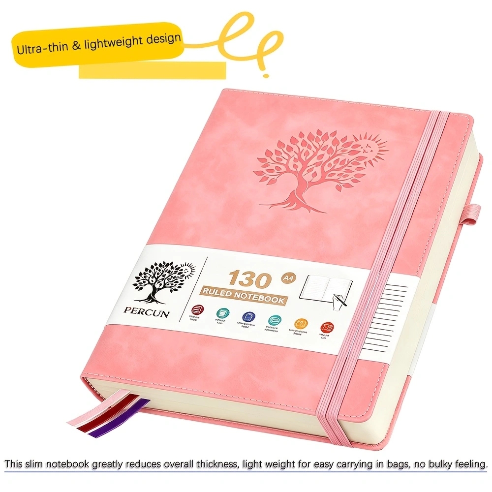 Leather Work Diary - Diario con copertina rigida a righe