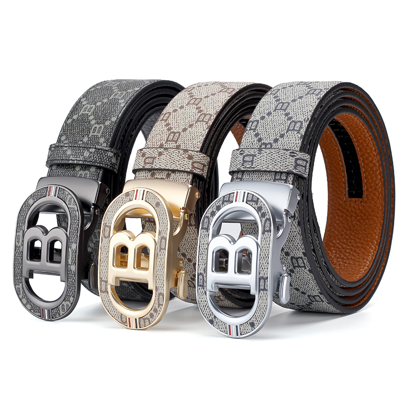 Leather Works Belt - Cintura alla Moda con Fibbia Automatica